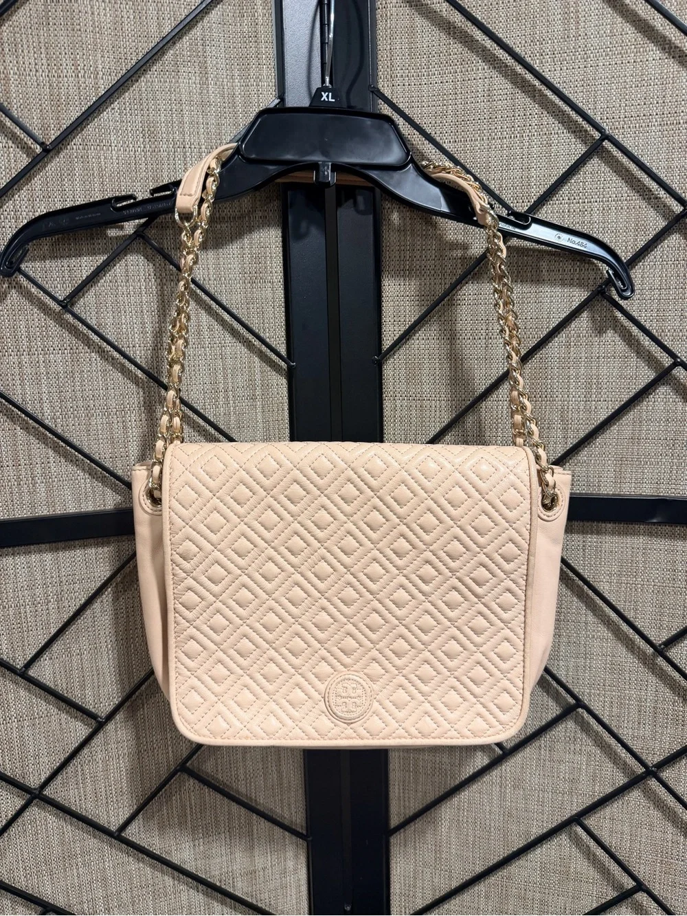 Tory Burch Fleming Soft Convertible Shoulder Bag Blush Pink Quilted Leather